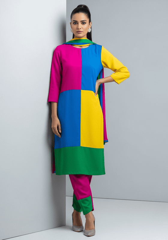 Color Blocking Suit