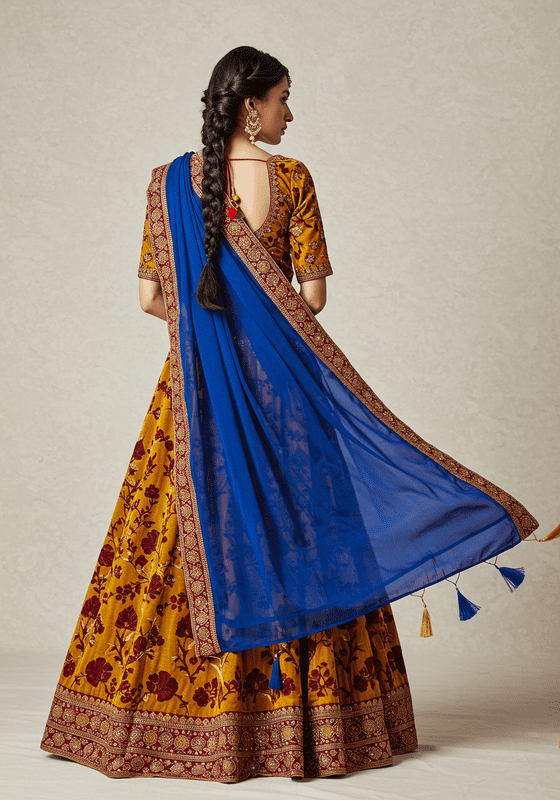 Contrast Dupatta Lehenga